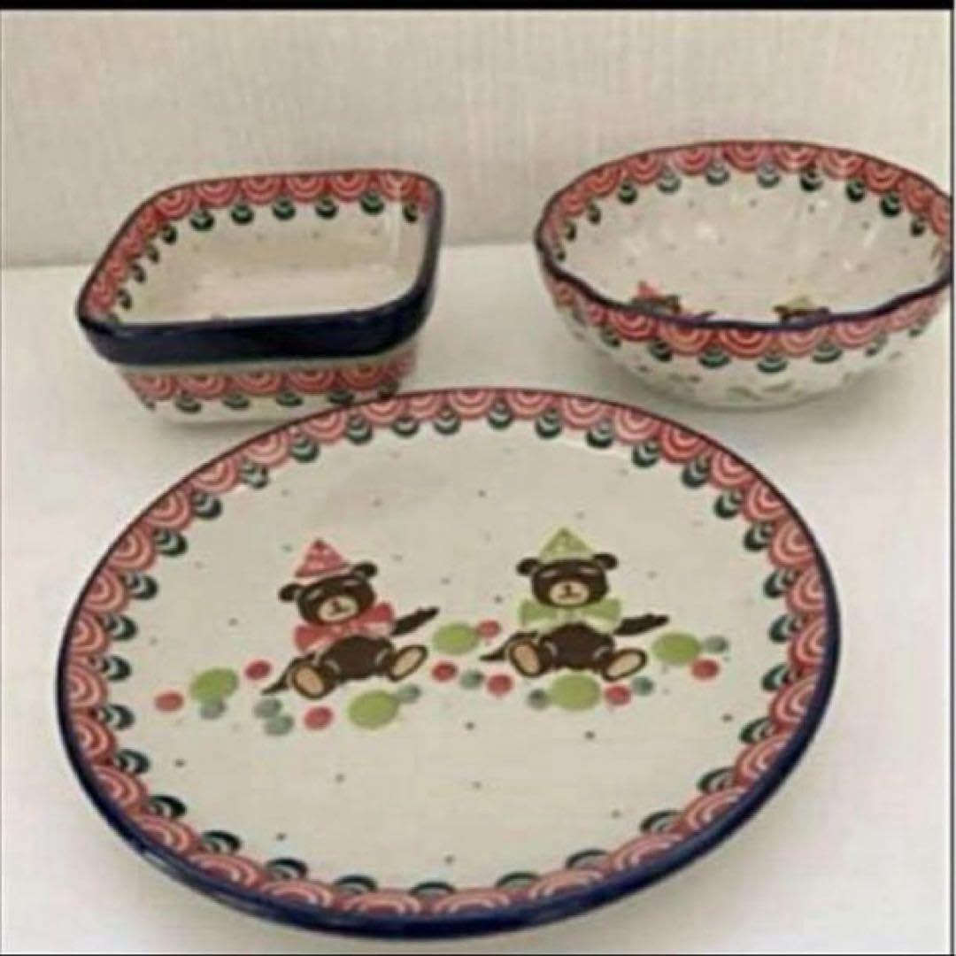 新品　ポーリッシュポタリー　くま　ユニカット　3点セット Amazon.co.jp: ポーリッシュポタリー くま ユニカット 3点セット